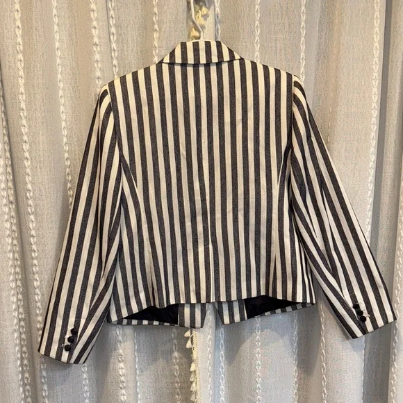 LOFT Blue and White Striped Blazer - Picture 3 of 4